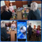 фотоколлаж. просмотр презентации, посвящённой Дню космонавтики. Участники мероприятия познакомились с историей освоения космоса, узнали интересные факты о первом полёте Юрия Гагарина